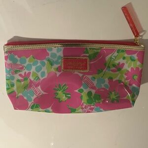Lilly Pulitzer Pink Floral Zip Cosmetic Pouch
